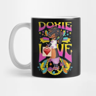 Cute Dachshund Doxie Love on a Doxie love tee Mug